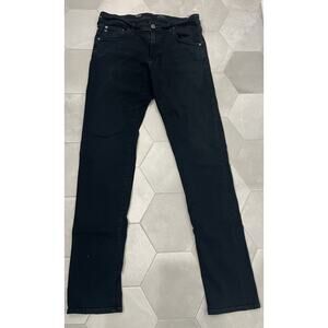 AG Adriano Goldschmied The Tellis Modern Slim Black Denim Jeans 34x34 Excellent